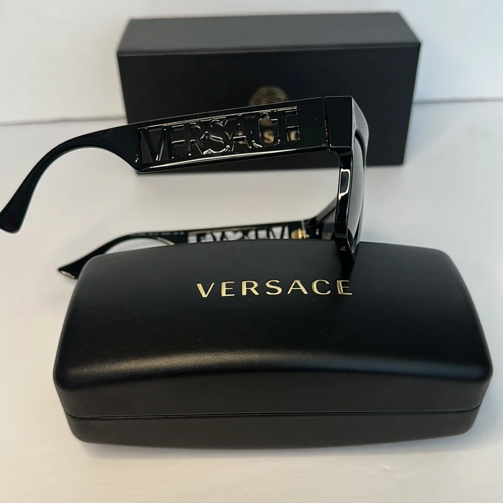 New Versace 4430U Sunglasses GB1/81 - Black - Polar Dark Grey